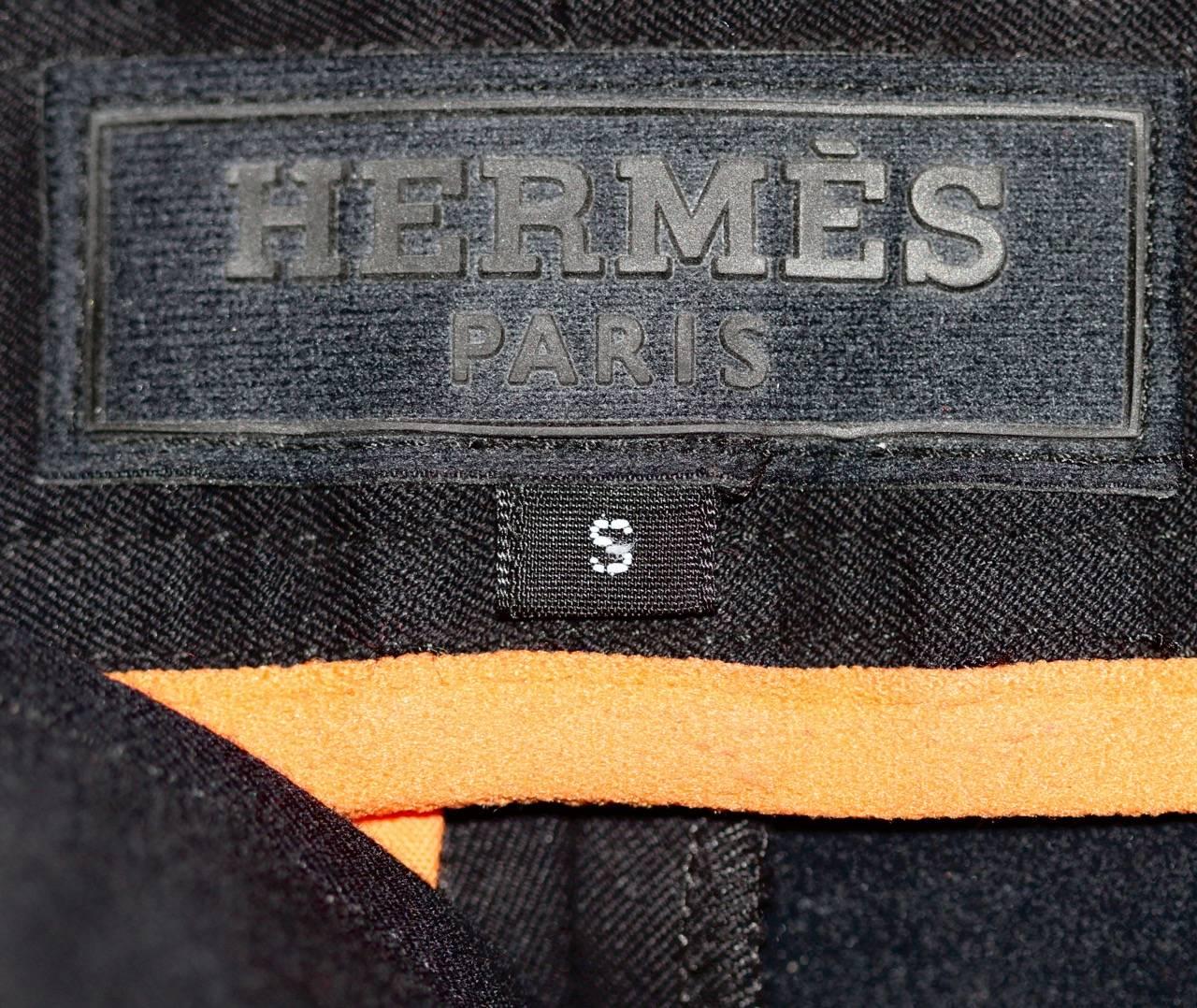 Hermes Black Riding Horse Pants - Stretch Cotton and Suede - Size S In Excellent Condition In Geneva, CH