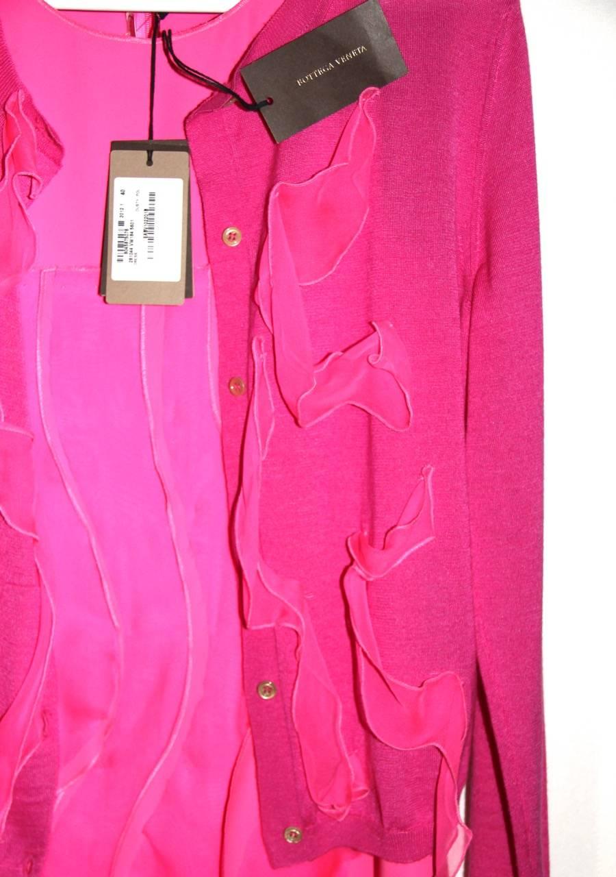 Women's Bottega Veneta Hot Pink Sleeveless Dress - Hot Pink Silk - FR 40 FR 