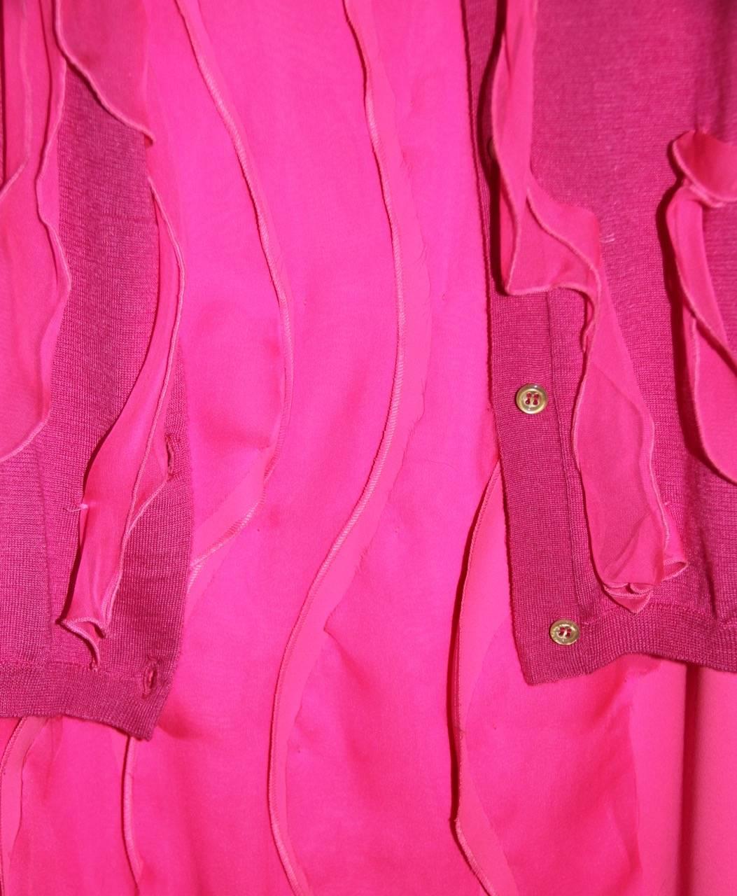 Bottega Veneta Hot Pink Sleeveless Dress - Hot Pink Silk - FR 40 FR  1