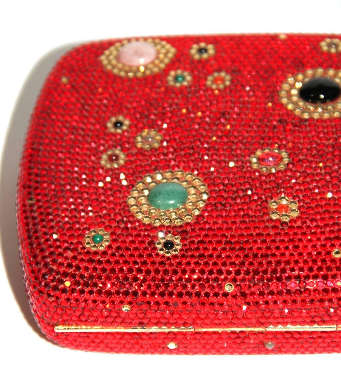 JUDITH LEIBER Red Crystal Minaudiere   2