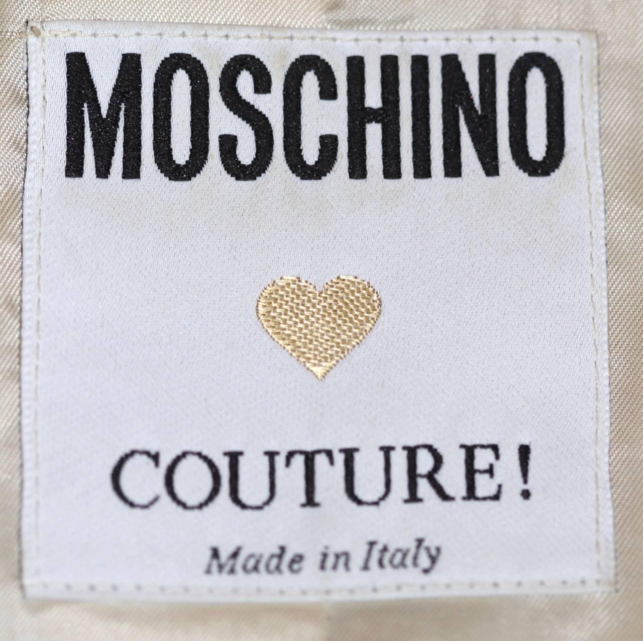 Moschino Couture Brocarde Jacket Gold-Tone Rope Trim and Buttons Sz 10 US 1