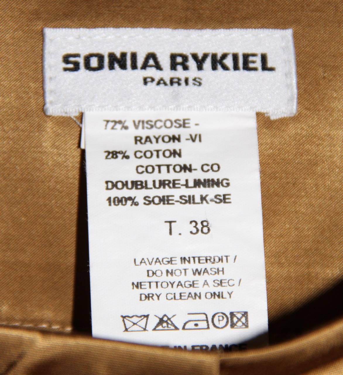 SONIA RYKIEL Bronze-tone Top and Knee-Length Skirt Evening Ensemble  4