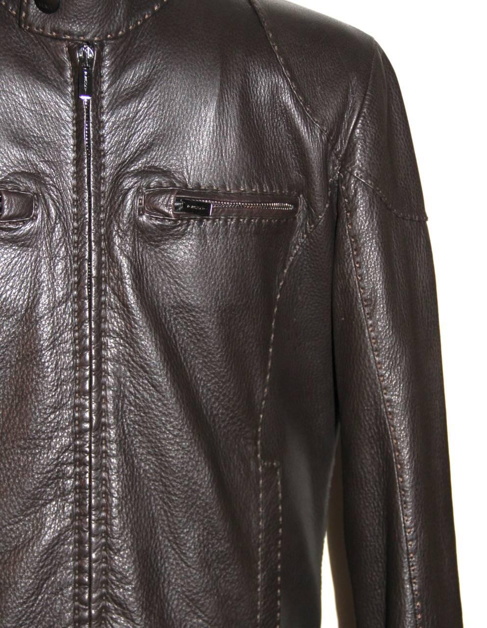 fendi leather jacket men's