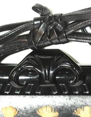 CHRISTIAN DIOR Black "Samouraï 1947" Snake Motif Handle Strap Clutch