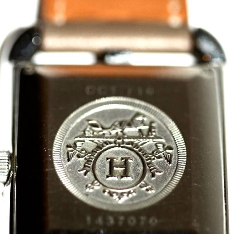 Women's or Men's Hermes Cape Cod GM Watch Etaupe Double-loop Leather Strap - 4 EXTRA bracelets