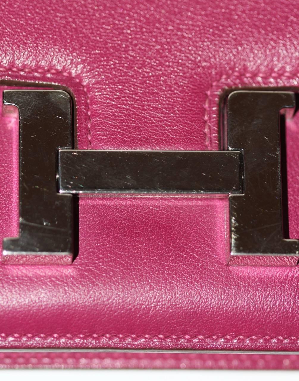 Hermes MICRO CONSTANCE - Tosca Pink Swift Leather - Palladium  1