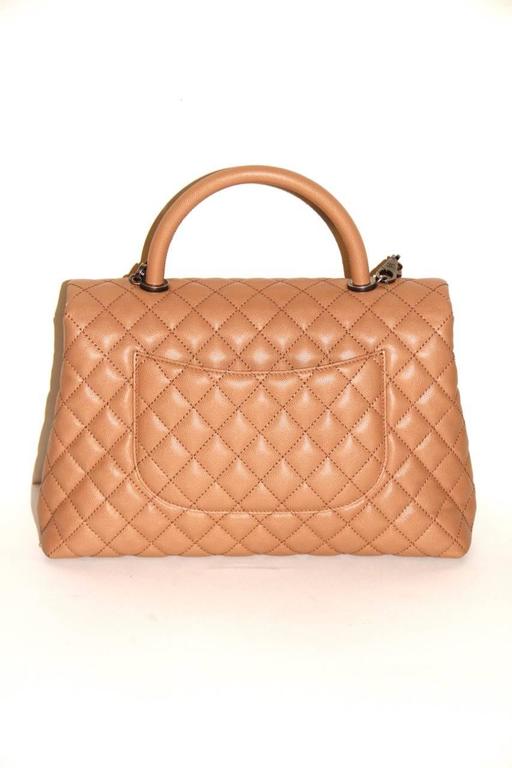 Chanel Coco Handle Flap Bag Beige Caviar Leather 17 New Never Worn At 1stdibs