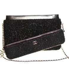 CHANEL  Runway Fall/Winter 2016 RTW Black Tweed Crossbody Bag