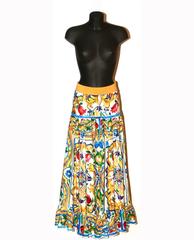 Dolce & Gabbana Long Cotton Skirt – Majolica-print pattern – Never worn