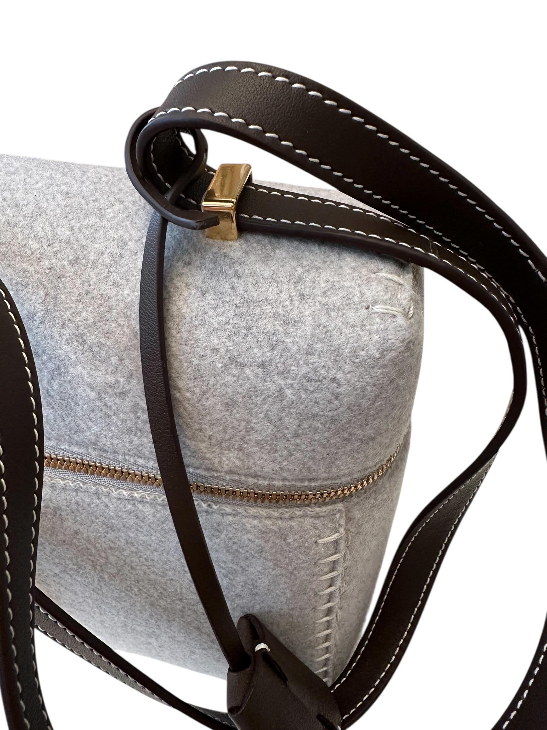 Loro Piana Gris Cachemire L27 Sac Extra en vente 3