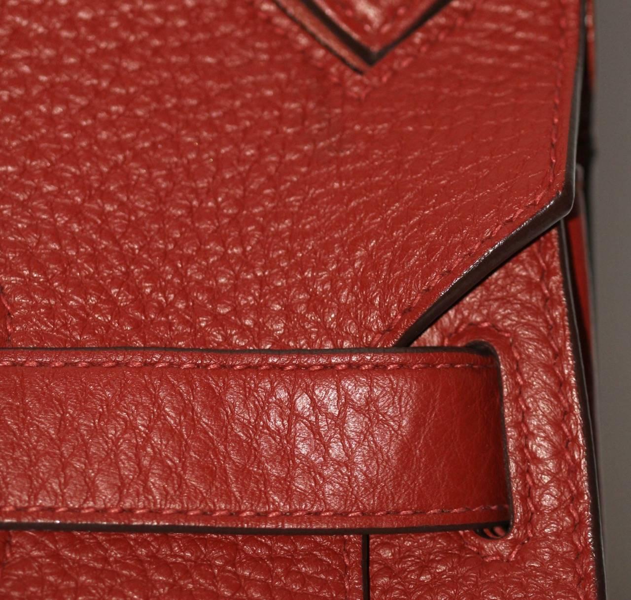 HERMES JYPSIERE 37 Rouge Brique Taurillon Clemence Leather Bag 2