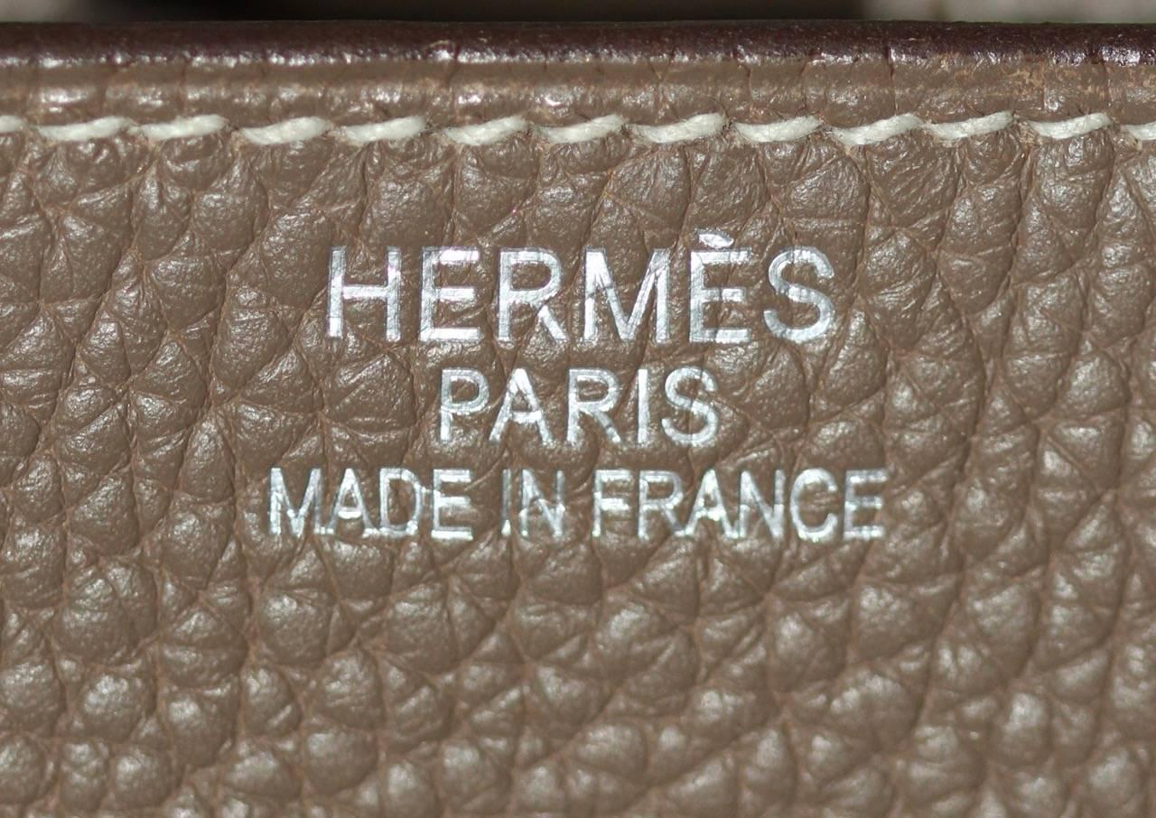 HERMES BIRKIN SHOULDER 40 Etoupe Taurillon Clemence Leather Palladium Hardware 2