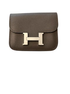 Hermès Etoupe Epsom Constance Slim Wallet PHW