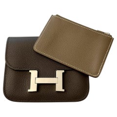 Hermès Etoupe Epsom Constance Slim Wallet PHW