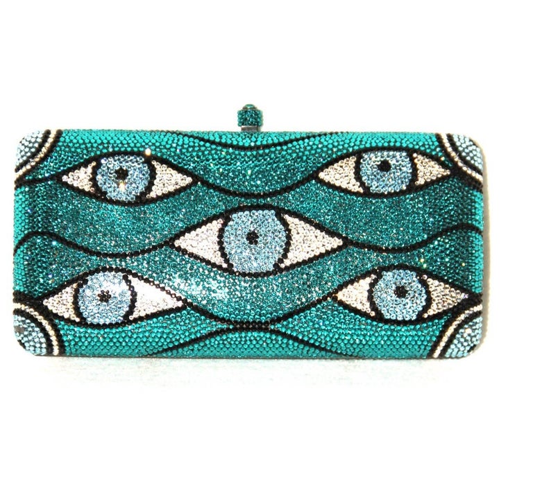 Sylvia Toledano Look Collection Swarovski Crystal Embellished Box Blue Sylvia Toledano