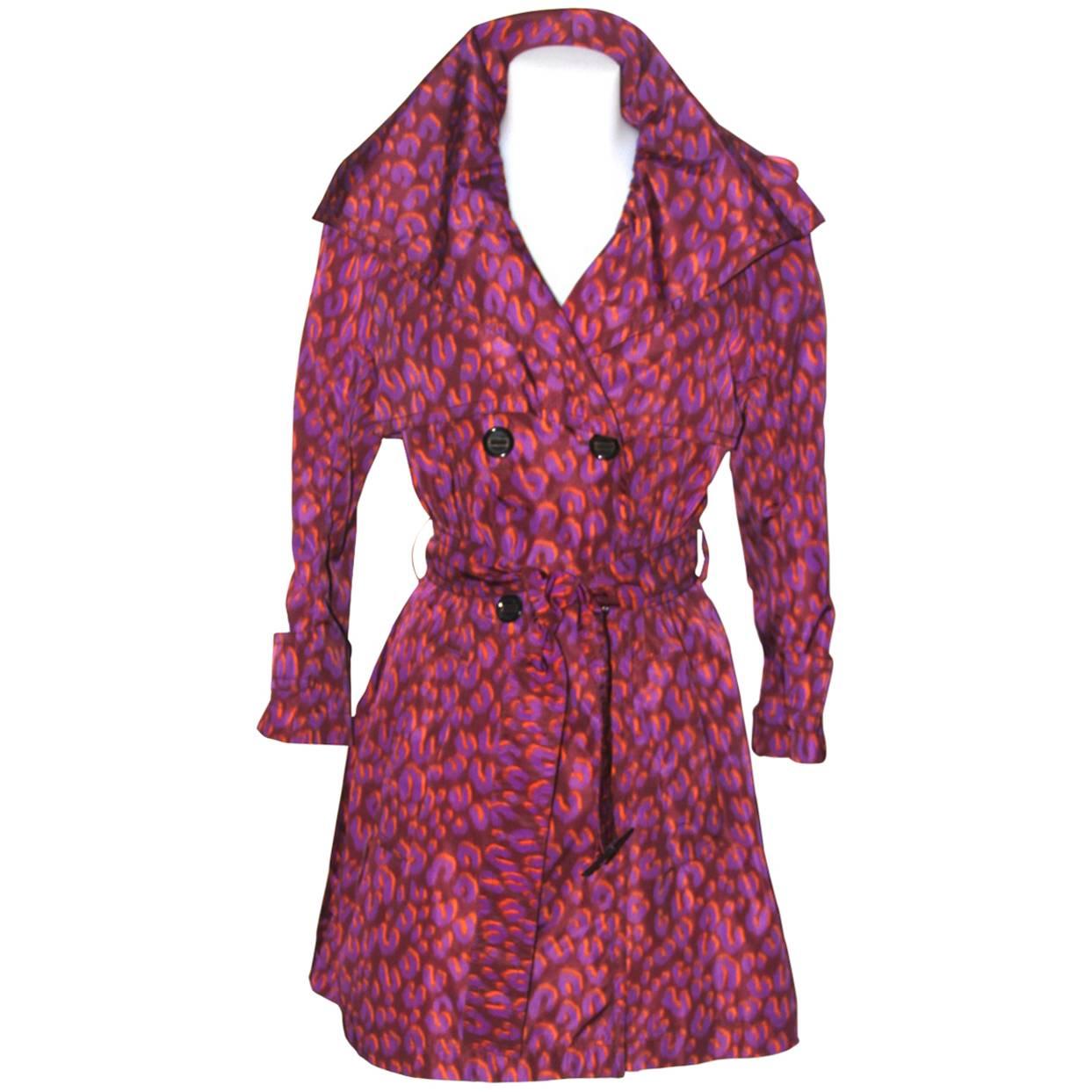 Louis Vuitton Purple Leopard Print Trench Colorful Stephen Sprouse 
