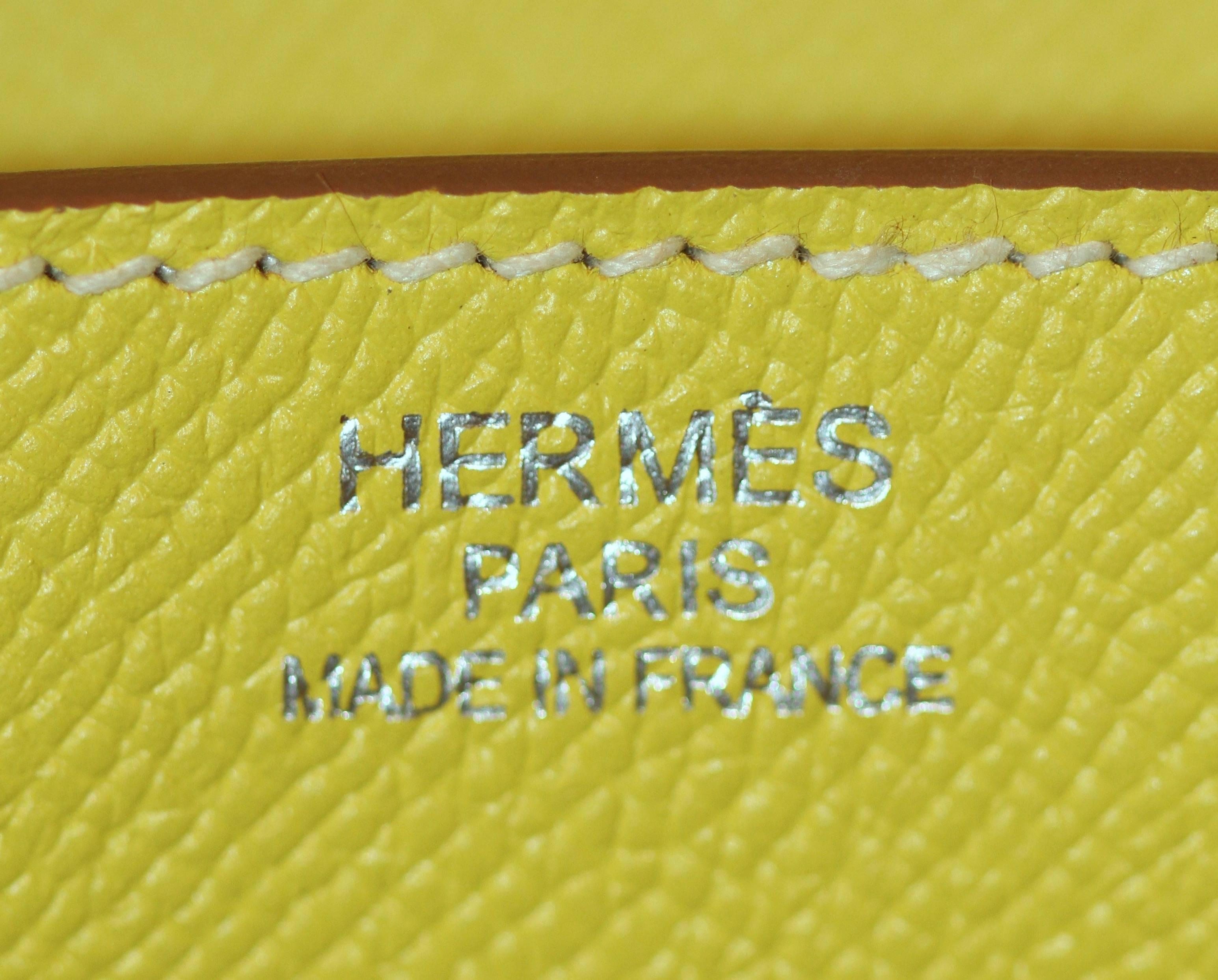 Hermes Birkin 35 Handbag Bicolor in Lime and Grey Epsom Leather 2