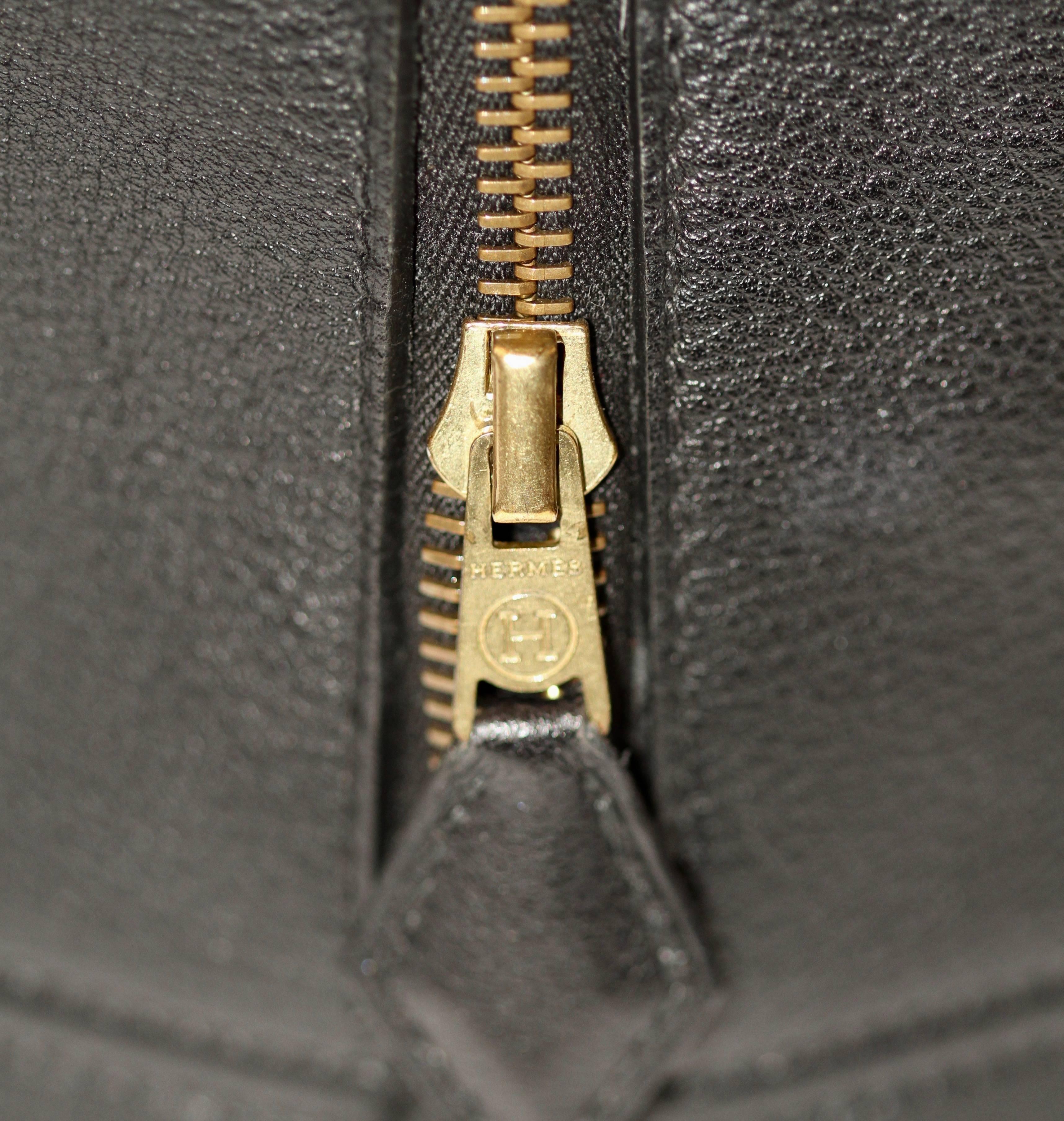 Hermes Plume Handbag 32 in Black Togo Leather 2