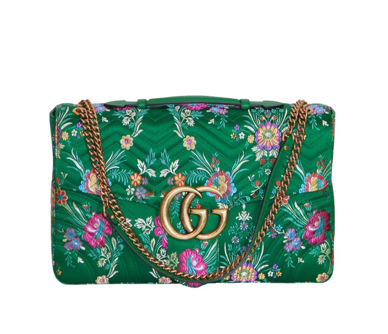 GUCCI GG Marmont Maxi Handbag Quilted Floral Jacquard at 1stDibs ...
