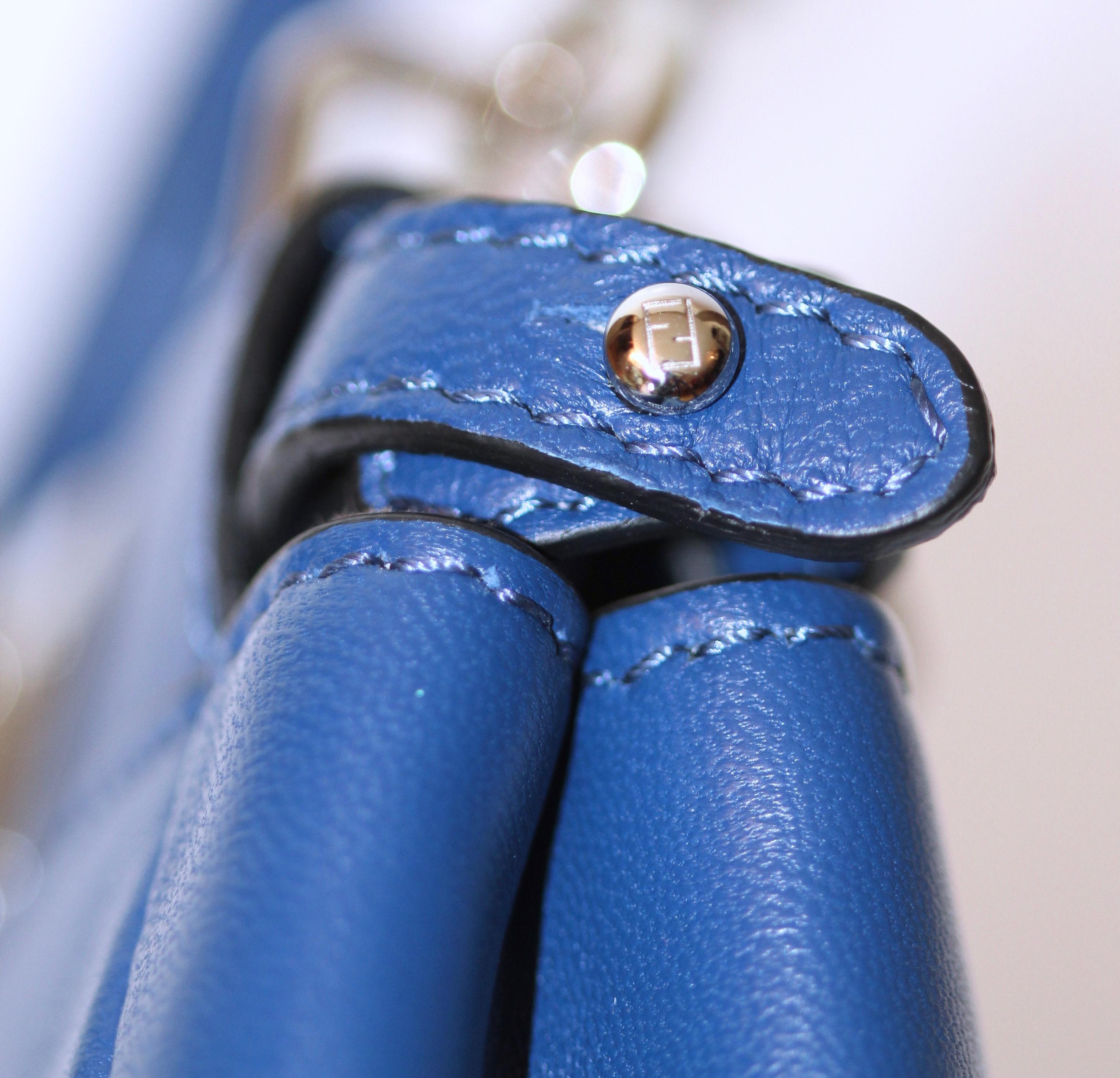 FENDI Micro Peekaboo Blue Nappa Leather 2