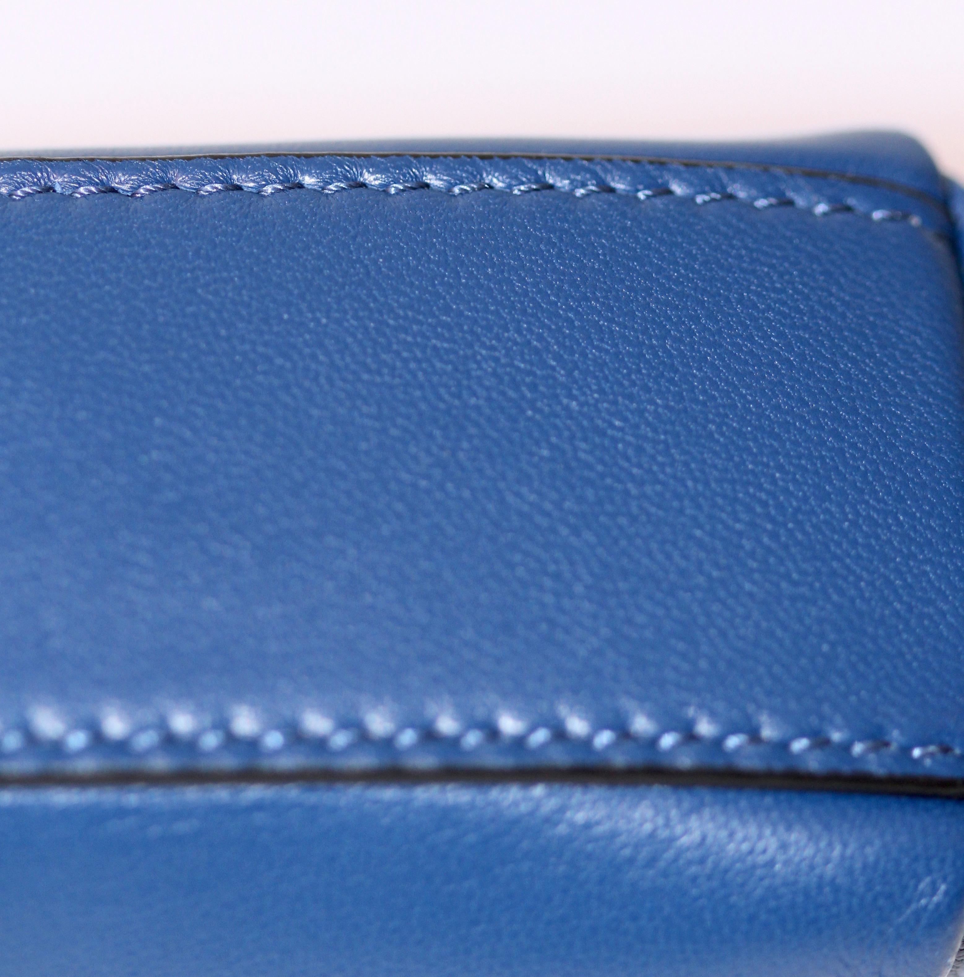 FENDI Micro Peekaboo Blue Nappa Leather 5