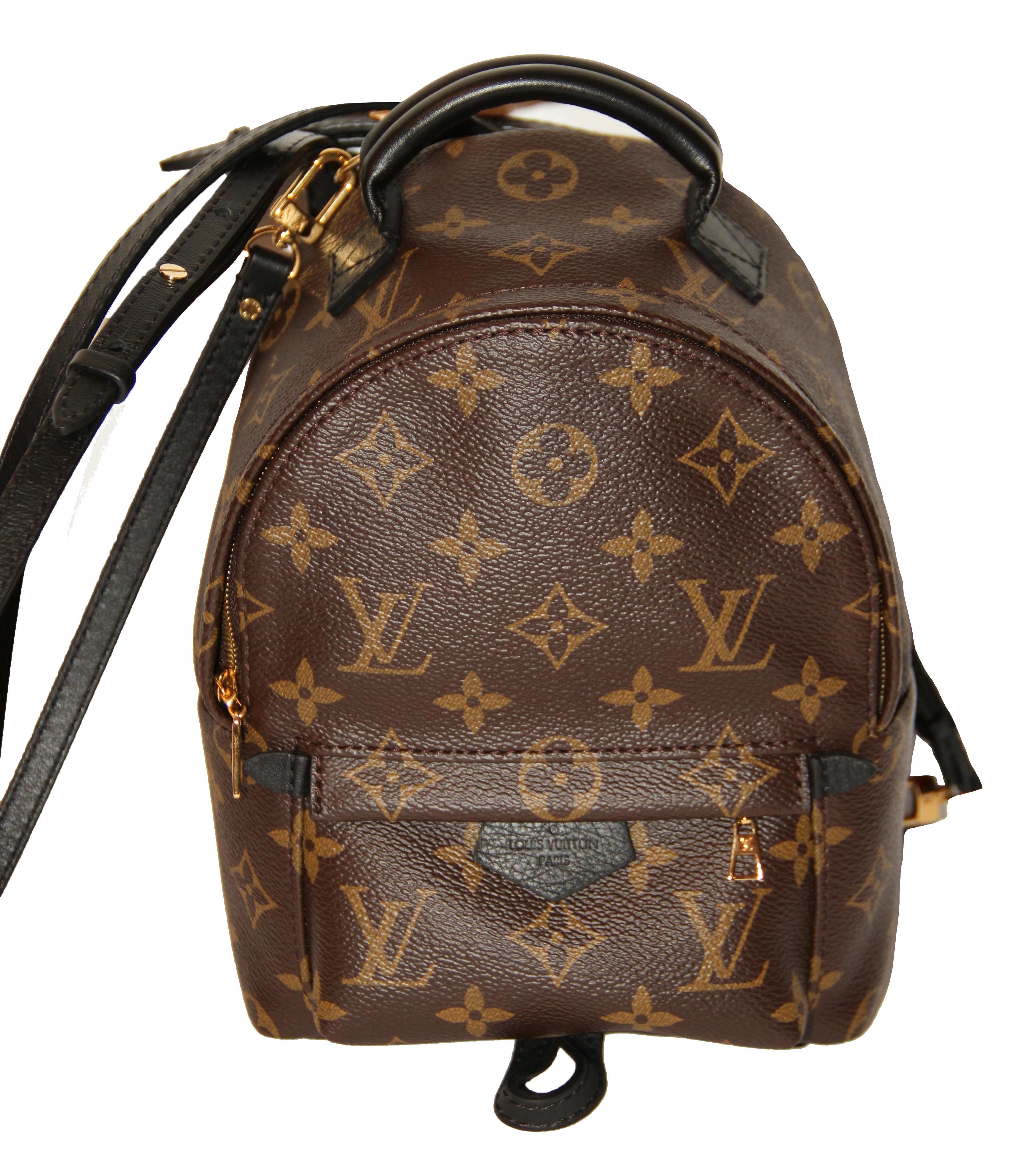 Lovely and trendy pre-owned Mini Palm Springs backpack from Louis Vuitton. 
The sweet Mini version in soft Monogram canvas sports a multi-positional strap for cross-body wear.

Year: 2016
Fabric: Monogram coated canvas, soft calfskin trim with foam