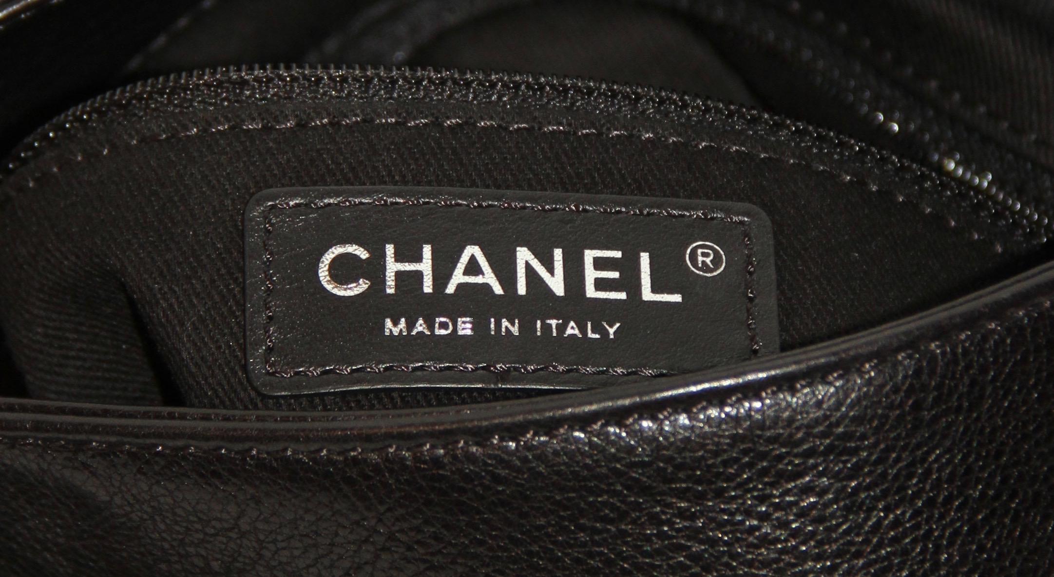 Chanel 5 x 5 CC Black Smooth Leather Satchel Bag 3