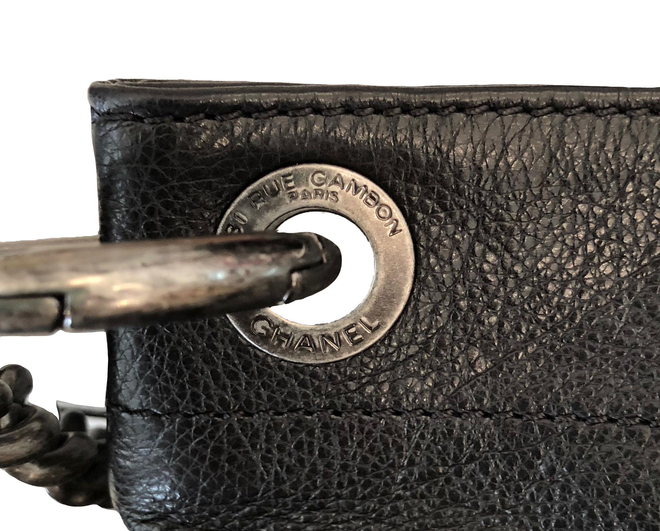 Chanel 5 x 5 CC Black Smooth Leather Satchel Bag 1