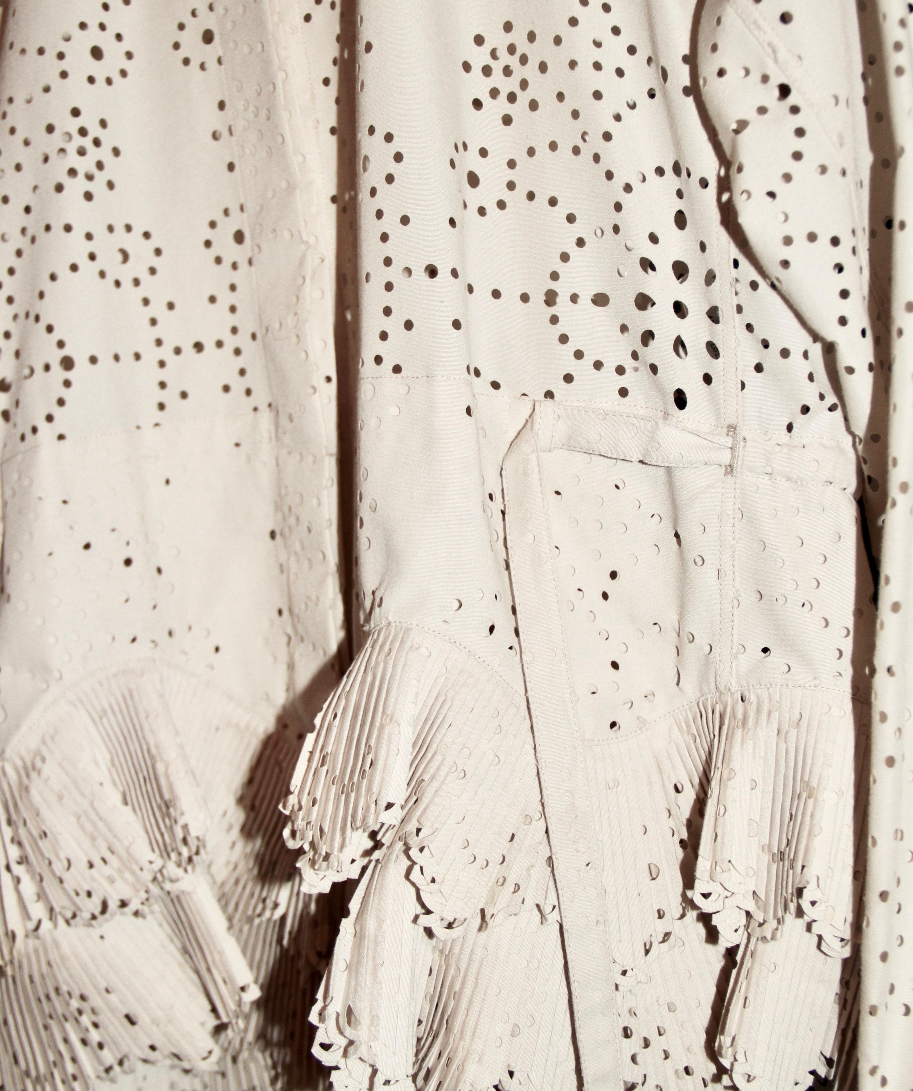 Women's Alaïa Beige Cotton Bend Lasercut Drawstring Shirt