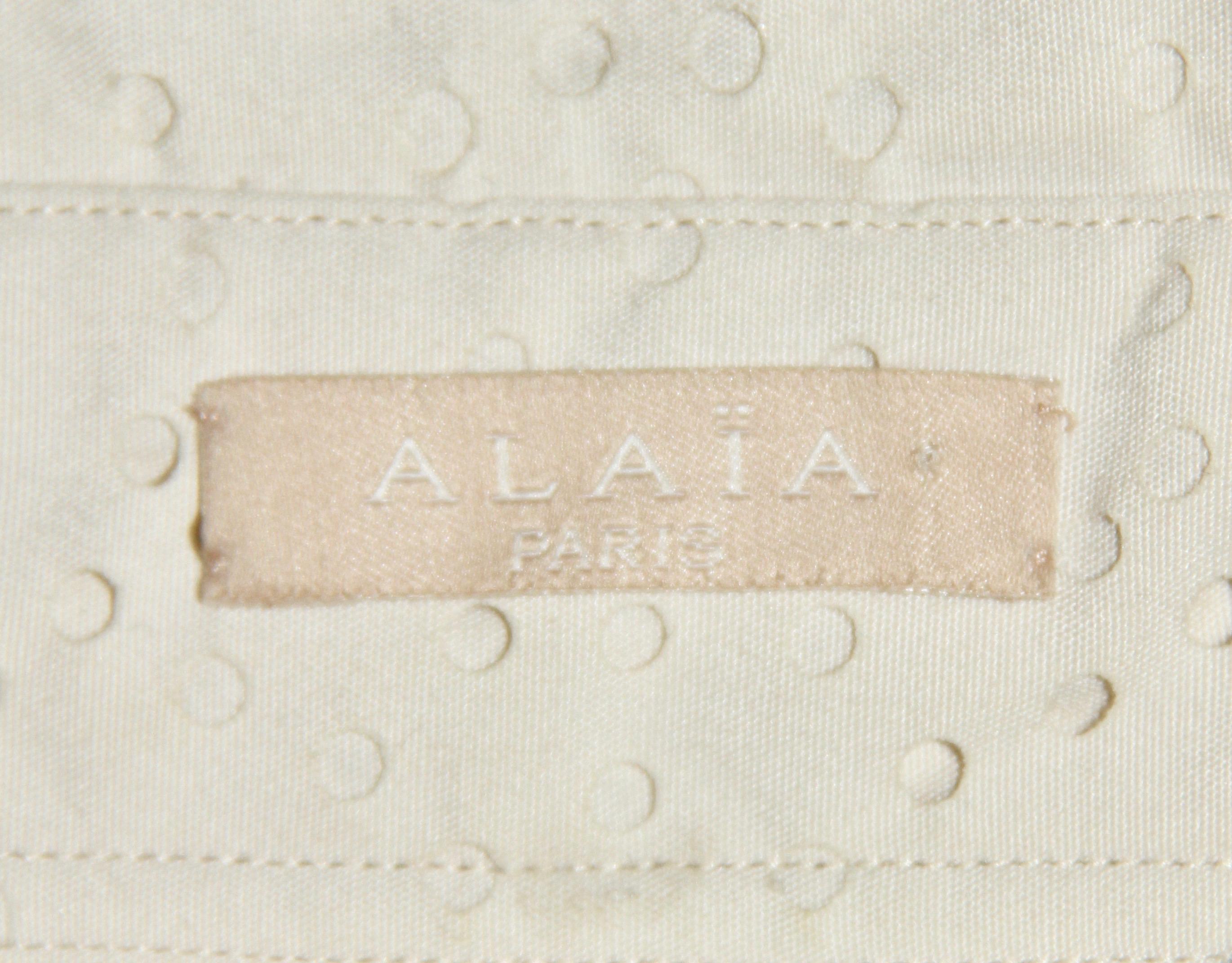 Alaïa Beige Cotton Bend Lasercut Drawstring Shirt 4