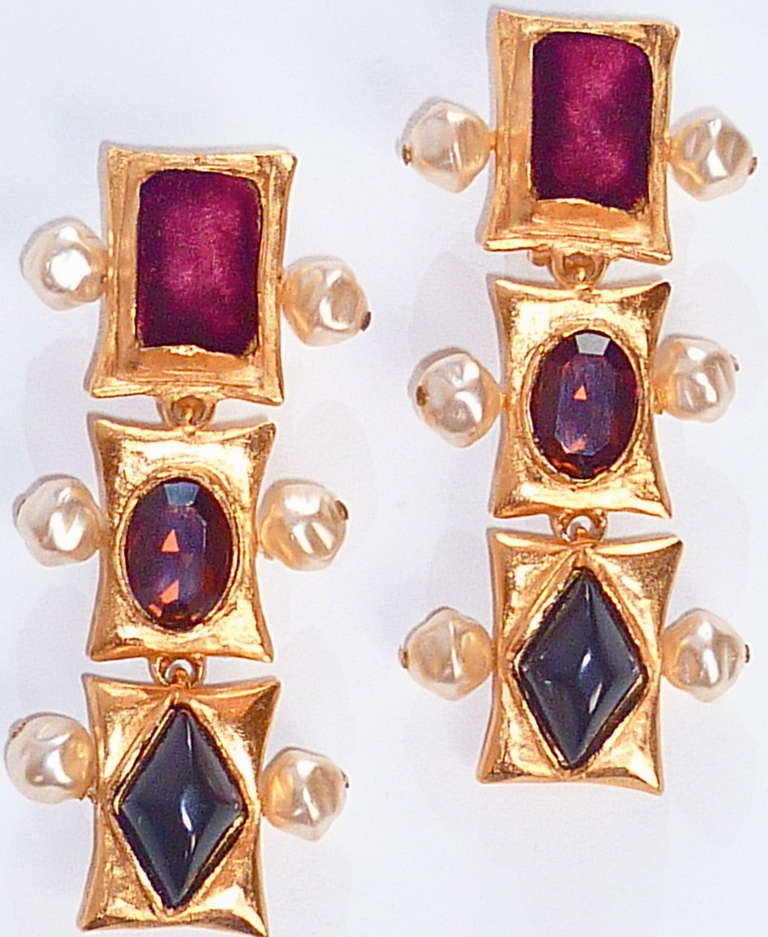 1990 Christian Lacroix Haute Couture earrings For Sale at 1stdibs