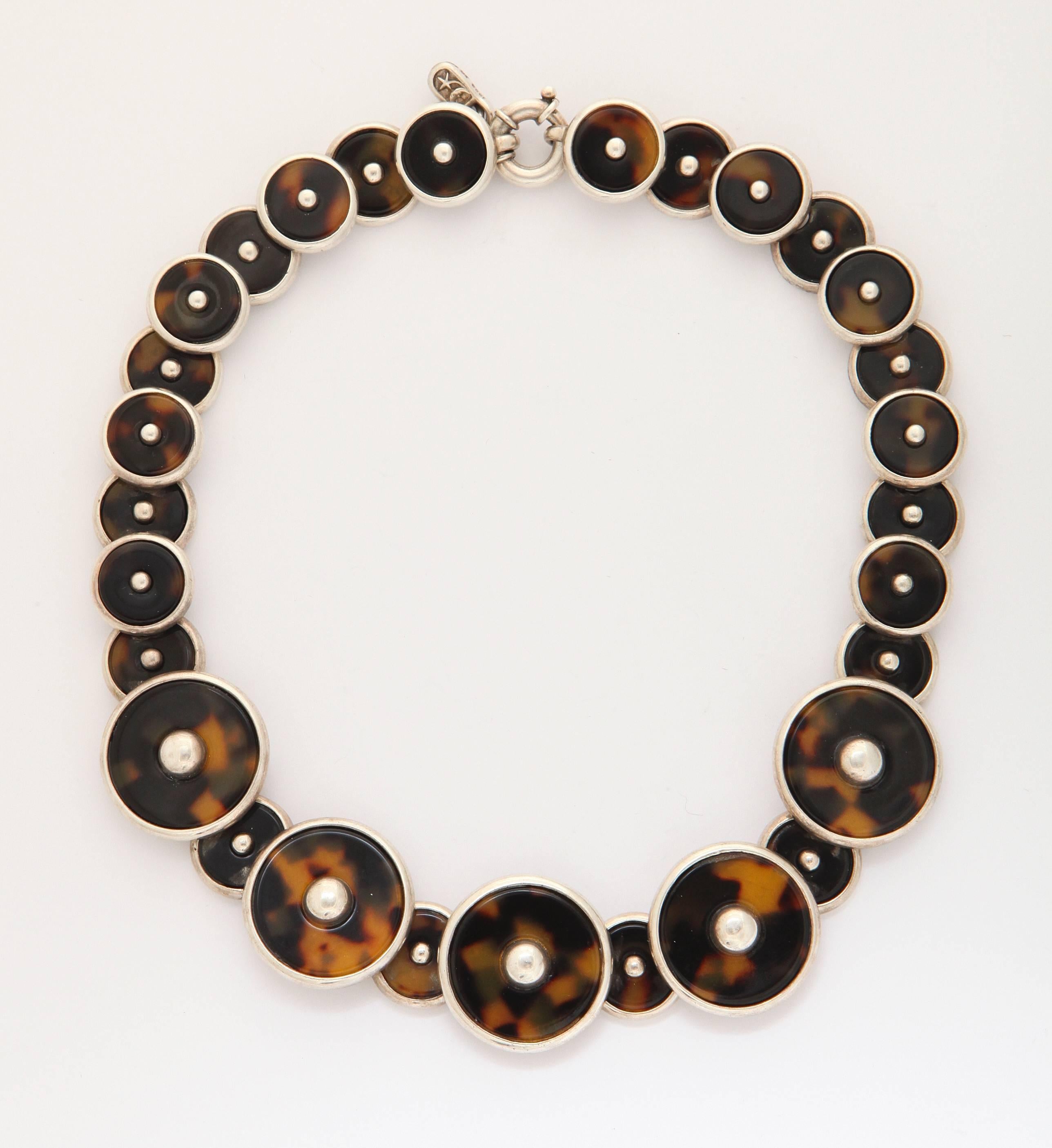 2001 Barry Kieselstein-Cord Silver Tortoise Necklace And Earclips In Excellent Condition In New York, NY