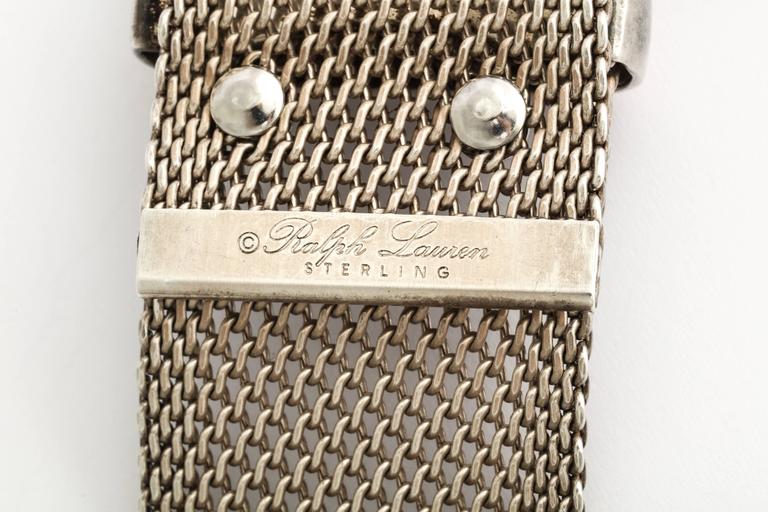 1980s Ralph Lauren Sterling Silver Mesh Belt at 1stDibs  display picture 2