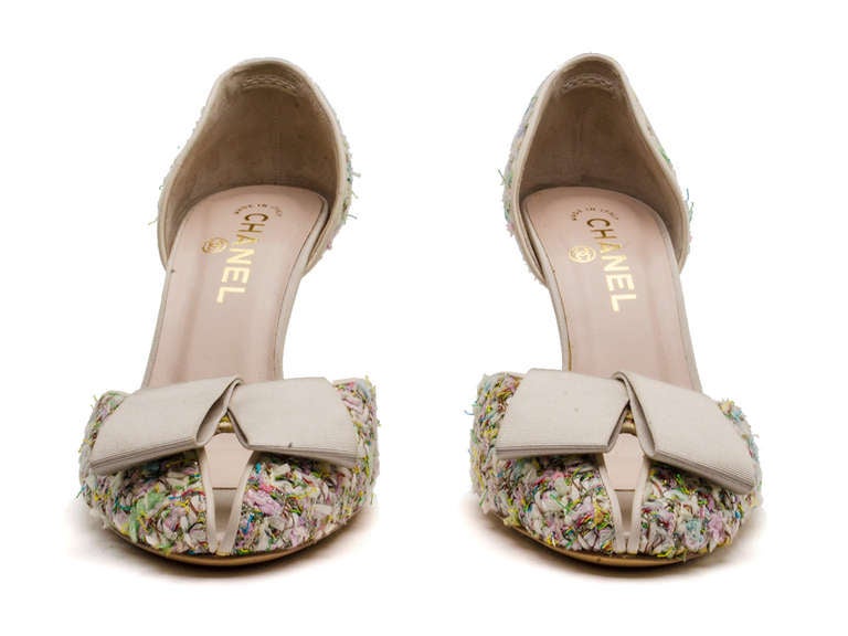 Chanel Open Toe Pastel Heels In New Condition In San Diego, CA