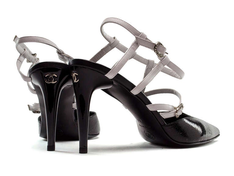 Women's Chanel 05A Patent Leather Caged Heels For Sale