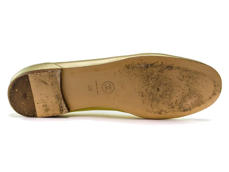 Women's Chanel Gold Loafers For Sale