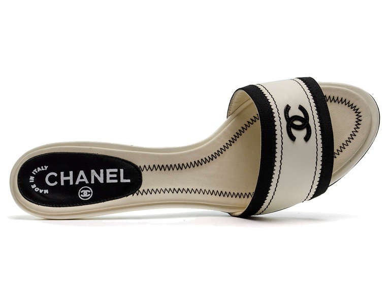Chanel Leather Mule Sandals For Sale 1