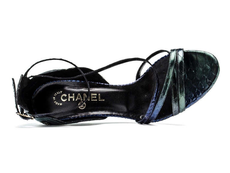 chanel sandals green