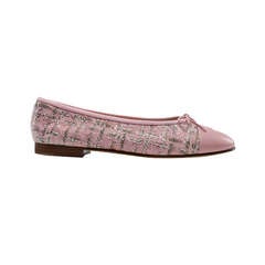 Chanel Pink Tweed Ballerina Flats