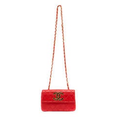 Chanel Vintage Red Lambskin Shoulder Bag