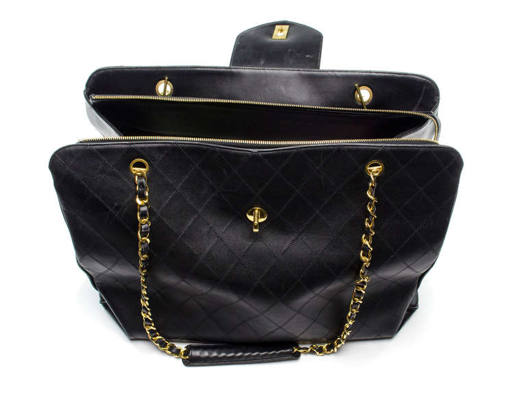 Chanel Vintage Lambskin Leather Supermodel Weekender Bag In Good Condition In San Diego, CA
