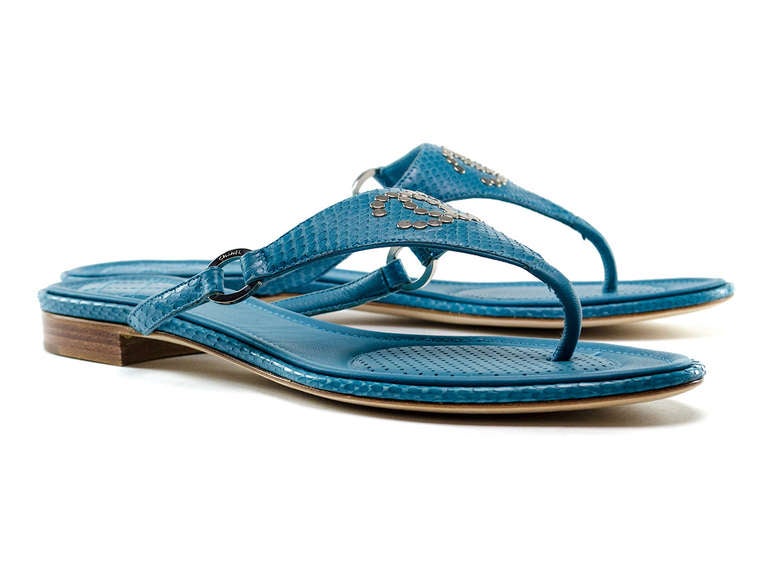 Chanel Studded Thong Leather Sandals