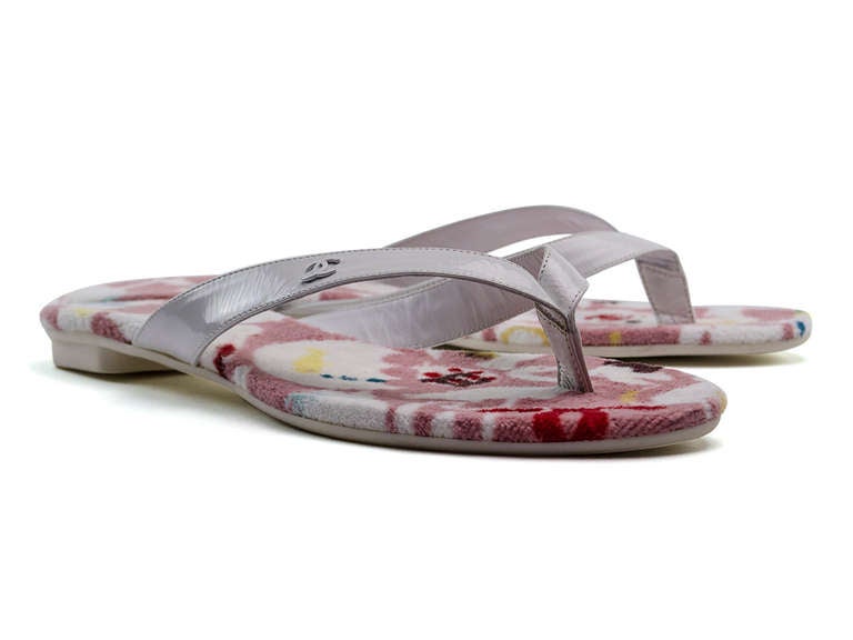 Chanel Terry Cloth Thong Sandals