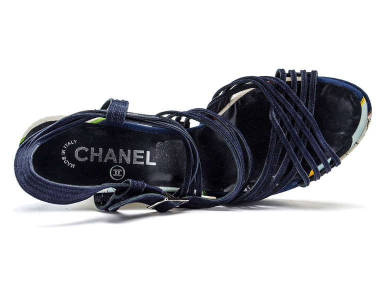 Chanel 06C Canvas Wedge Heels For Sale 1
