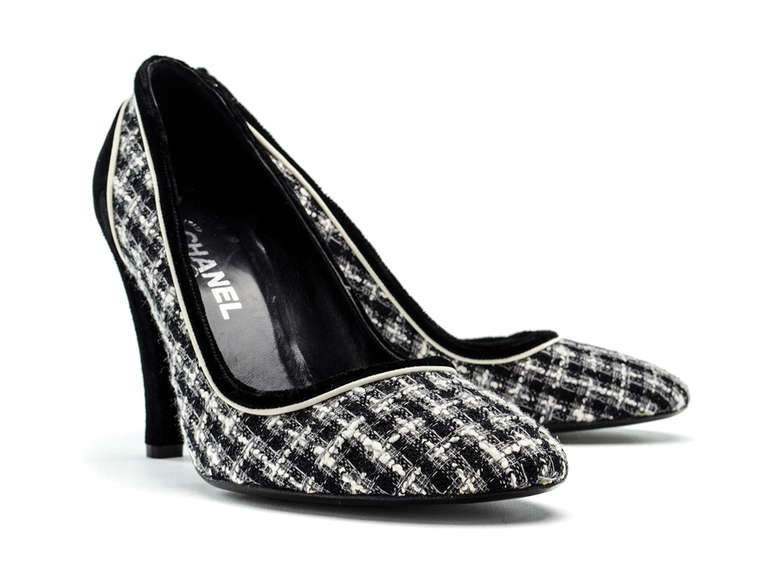 Chanel Black & White Tweed Pumps