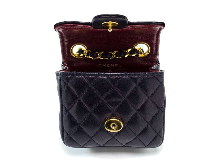 Chanel Micro Mini Lambskin Flap Bag In Excellent Condition In San Diego, CA