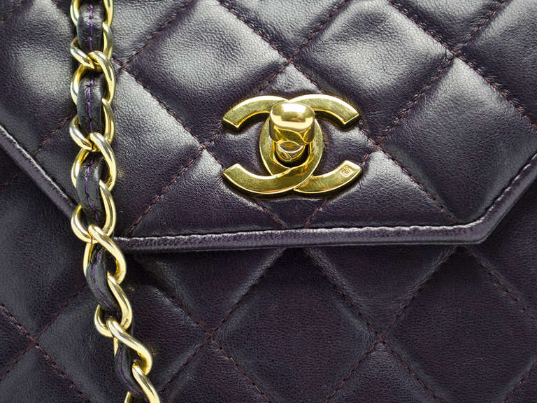 Chanel Vintage Burgundy Octagan Flap In Good Condition For Sale In San Diego, CA