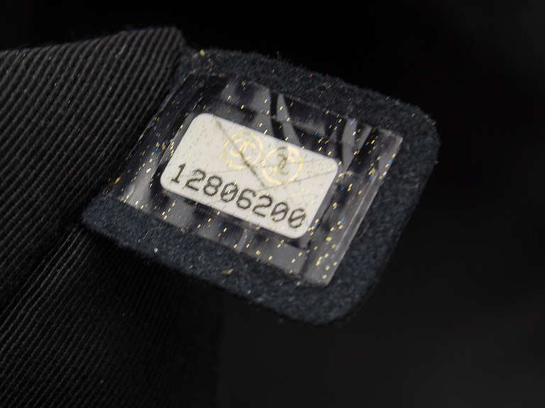 Women's Chanel Black & White Raised Patent Square & Logo Leather Zip Closure Clutch Bag