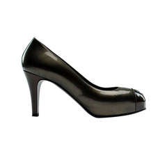 Chanel Patent Leather Cap Toe Heel