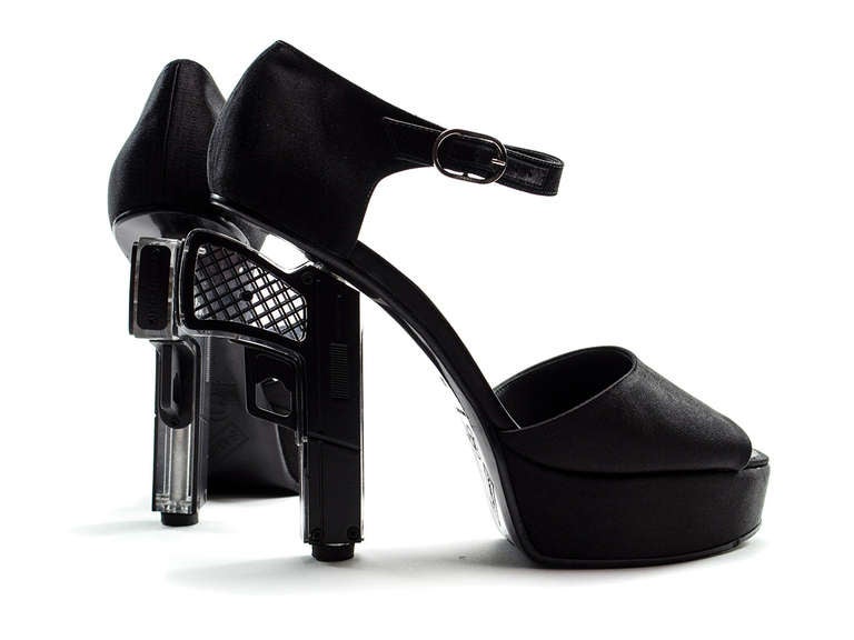 Chanel Limited Edition Runway Sample Gun Heels Rare In New Condition In San Diego, CA